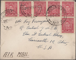 Australien: 1938/1949 Ca., 1s 4d Magenta KGVI (SG 175), Comprehensive Collection With Ca.45 Covers, - Colecciones