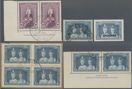 Australien: 1938/1949 Ca., 5s Claret, 10s Dull Purple And 1£ Bluish Slate CORONATION ROBES (SG 176-1 - Colecciones