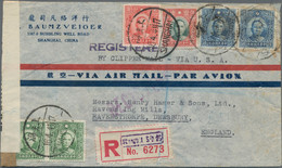 China: 1932/41, SYS Cover Lot (7) Inc. 1941 Registered Clipper Air Mail $6.60 Frank "SHANGHAI 16.4.4 - Otros & Sin Clasificación