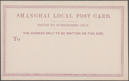 China - Ganzsachen: 1873/911, Group Of 8 Mint Stationery Items Of Shanghai Local Posts (2, Inc. Card - Postales