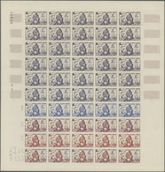 Französisch-Westafrika: 1954/1958, IMPERFORATE COLOUR PROOFS, MNH Assortment Of Ten Complete Sheets - Otros & Sin Clasificación