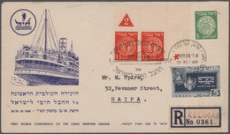 Israel: 1949/1959, Holding Of Apprx 210 Covers/cards/used Stationeries, Comprising Commercial And Ph - Cartas & Documentos