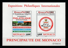 Monaco 2002 Bloc 88 ** Monaco Phil 2002 - Exposition Philatelique Internationale . Faciale 6 € - Blokken