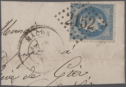 Frankreich: 1863/1870 (ca.), Laure 20c. Blue, Holding Of Apprx. 1.740 Pieces Used On Piece, Showing - Colecciones Completas