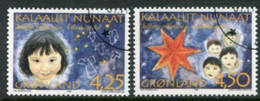 GREENLAND 1996 Christmas Fluorescent Paper Used  Michel 297y-98y - Usati