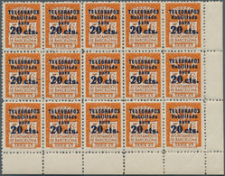Spanien - Zwangszuschlagsmarken Für Barcelona: 1937, TELEGRAPH STAMPS: Coat Of Arms Issue 5c. With B - Impuestos De Guerra