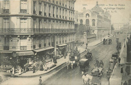 PARIS - Rue De Rome Et Collège Chaptal. - Arrondissement: 08