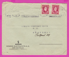 262702 / Slovakia Cover 1939 - 1+1 K.  SIEMENS Elektrizitäts A.G. Bratislava ,  Flamme ROZHLASU Radio , Nürnberg Germany - Brieven En Documenten