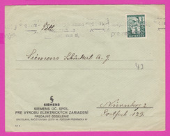 262712 / Slovakia Cover 1939 - 2 Ks.  SIEMENS Elektrizitäts A.G. Bratislava Flamme Telephone Booth, Nürnberg Germany - Lettres & Documents