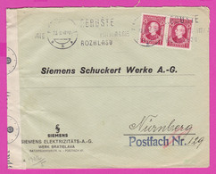 262715 / Slovakia Cover WW2 1940 - 1+1 K.  SIEMENS Elektrizitäts A.G. Bratislava Flamme ROZHLASU Radio Nürnberg Germany - Briefe U. Dokumente