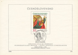 Czechoslovakia / First Day Sheet (1978/21 C) Bratislava: Master Spisska Chapter "Apostle To Censer" (1480-1490, Detail) - Teologi