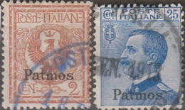 Italia Colonie Egeo Patmo 1912 SaN°1 2c+25c. (o) Vedere Scansione - Ägäis (Patmo)