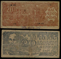 North Vietnam Viet Nam 20 Dong VF Banknote Note 1948 - Pick # 25b - Viêt-Nam