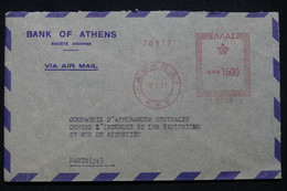 GRECE - Enveloppe Commerciale De Athènes Pour Paris En 1951, Affranchissement Mécanique - L 99221 - Storia Postale