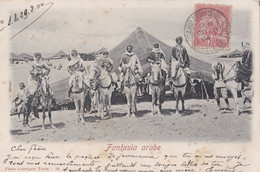 TUNISIE : Oblitération Du Camp De Servière 1904 Sur Carte D'une Fantasia Arabe - Briefe U. Dokumente