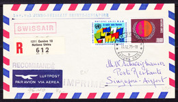 1975 Eingeschriebener Erstflug Jumbo- Swissair, Genève Nach Singapore. - Poste Aérienne