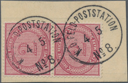 Deutsche Post In China: 1901 (4.5.), Senkrechtes Paar 2 Mk Mit Stempel "K.D. FELD-POSTSTATION No. 8" - China (kantoren)