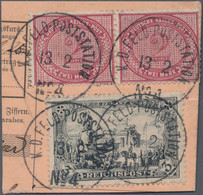 Deutsche Post In China: 1901 (13.2.), Waagrechtes Paar 2 MK. Braunpurpur (rechte Marke Randständig G - Chine (bureaux)