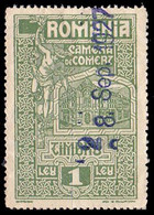 ROUMANIE / ROMANIA - CINDERELLA / TIMBRU FISCAL : CAMERA DE COMERT : TIMBRU / 1 LEU - 1921 (ah438) - Fiscaux