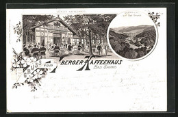 Lithographie Bad Grund, Gasthof Iberger Kaffehaus, Fernsicht Auf Den Ort - Bad Grund