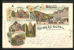 Lithographie Bad Grund / Harz, Römer`s Hotel, Villa Römer - Bad Grund