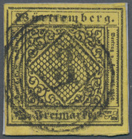Württemberg - Stumme Stempel: 5-Ring-NUMMERNSTEMPEL Auf 3 Kreuzer Gelb, 1. Auflage, Die Marke Ist Vo - Andere & Zonder Classificatie