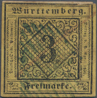 Württemberg - Stumme Stempel: 1851, "TUTTLINGEN" Enger VERSUCHSSTEMPEL In Blau (Handb. II/1 Nr. 9) A - Andere & Zonder Classificatie