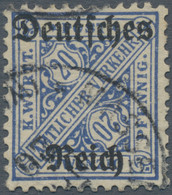 Deutsches Reich - Dienstmarken: 1920, Württemberg-Ausgabe, 20 Pfg., Wz Ringe, Bedarfsmäßig Gestempel - Dienstzegels