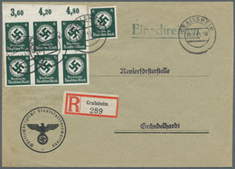 Deutsches Reich - Dienstmarken: 1934, 6 Pfg. Parteidienstmarke Ungezähnt, Sechserblock (!) Vom Oberr - Dienstzegels