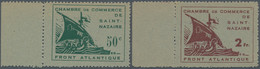 Dt. Besetzung II WK - Frankreich - St. Nazaire: 1945, Handelskammer-Ausgabe 50 C. Und 2 Fr., Beide W - Bezetting 1938-45