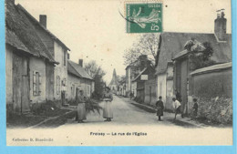 Froissy (Breteuil-Oise)-+/-1910-Rue De L'Eglise-Travail Des Femmes-Enfants-Pub.Chocolat Menier-Collection D.Dhardivillé - Froissy