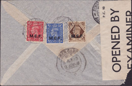 470 * Lettera Da Asmara Del 30.6.43 Per Aden Affrancata Al Verso Con MEF 1p. + 2½ P. + 1 S. N. 6, 8, 13. Verificata Per - Afrique Orientale