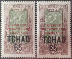 R2062/902 - 1925 - COLONIES FR. - TCHAD - SERIE COMPLETE - N°45 à 46 NEUFS* - Unused Stamps