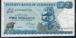 ZIMBABWE P1b 2 DOLLARS 1983 #AA/X  FINE - Zimbabwe