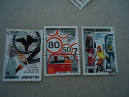 GREECE  USED   STAMPS  1986  CAR  YEAR  OF ROAD  SAFETY - Théâtre