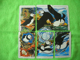 7165 PUZZLE  Pingouins Jersey (6 )Télécartes Collection  Utilisée Used         ( Recto Verso)  Carte Téléphonique - Puzzles