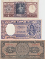 Lot Of 5 Banknotes, USA MPC, Argentina, Chile, Mexico, Peru - Lots & Kiloware - Banknotes
