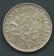 Piece  France - 1 Franc Semeuse Argent 1918 -   Pic 6203 - 1 Franc