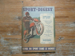 REVUE SPORT DIGEST  N° 12 NOVEMBRE 1949  CASSE COUS DU SPORT   MOTO - Sport