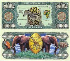 USA 1 Million Dollar Novelty Banknote 'African Wildlife' - NEW - UNCIRCULATED & CRISP - Sonstige – Amerika