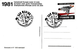 SAN MARINO - 1981 Campionati Europei Junior Di JUDO Su Cartolina Speciale - 4675 - Brieven En Documenten