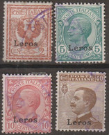 Italia Colonie Egeo Lero Leros 1912 SaN°1 Lot 4v (o) Vedere Scansione - Egeo (Lero)