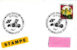 ITALIA - 1987 USSITA (MC) 4° Criterium Automobilistico Della Stampa (auto Da Corsa, Bandiera Scacchi, Giornale) - 4678 - 1991-00: Storia Postale