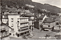 MONTHEY Place Du Marché Hôtel Des Postes Oldtimer Auto - Monthey