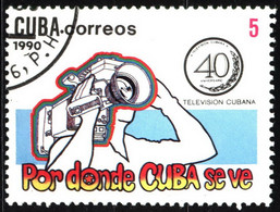Cuba 1990 Mi 3416 Cuban Television, 40th Anniv - Gebruikt