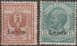 Italia Colonie Egeo Lero Leros 1912 SaN°1 2c.+5c. 2v MNH/** Vedere Scansione - Ägäis (Lero)