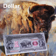 USA Polymer 10$ 'Bison' Banknote - Completely Silver Laminated - UNCIRCULATED & CRISP - Altri – America