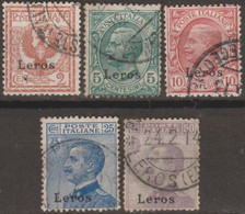 Italia Colonie Egeo Lero Leros 1921 SaN°1 Lot 5v (o) Vedere Scansione - Egeo (Lero)