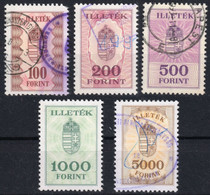 1991 Hungary - Revenue Tax Stamp - LOT - Coat Of Arms - Fiscales