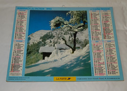 1993 CALENDRIER ( Double ) ALMANACH DU FACTEUR, LA POSTE, VALLEE D'AURE, LES ALPES PITTORESQUES, CARTIER BRESSON, VAR 83 - Formato Grande : 1991-00